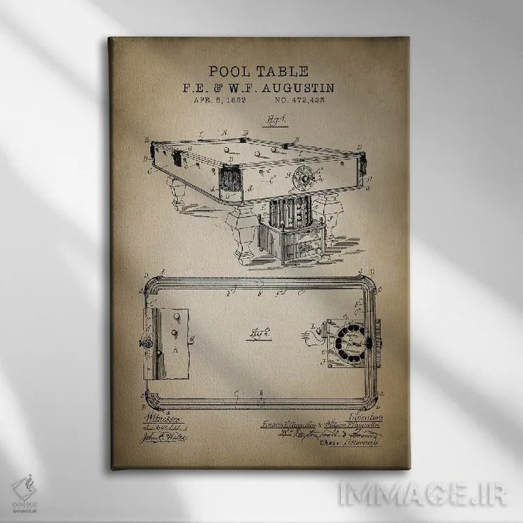 تابلو دکوراتیو بیلیارد IV اثر پتنت پرینت استور - نمای روبهرو روی دیوار