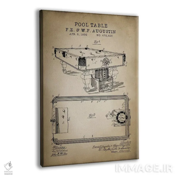 تابلو دکوراتیو بیلیارد IV اثر پتنت پرینت استور - نمای پرسپکتیو محصول