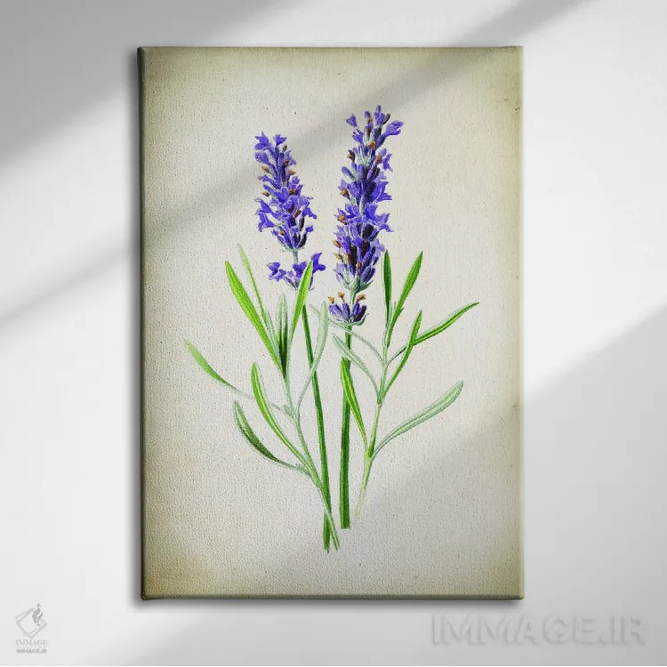 تابلو دکوراتیو اسطوخودوس اثر پتنت پرینت استور - نمای روبهرو روی دیوار