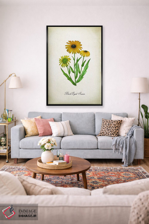 تابلو دکوراتیو گل بلک آید سوزان اثر پتنت پرینت استور - D1B