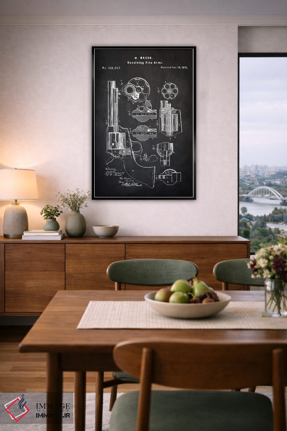 تابلو دکوراتیو هفت تیر W. Mason I اثر پتنت پرینت استور - D6B