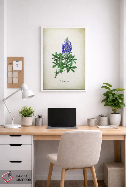 تابلو دکوراتیو گل بلو بونت اثر پتنت پرینت استور - D3W