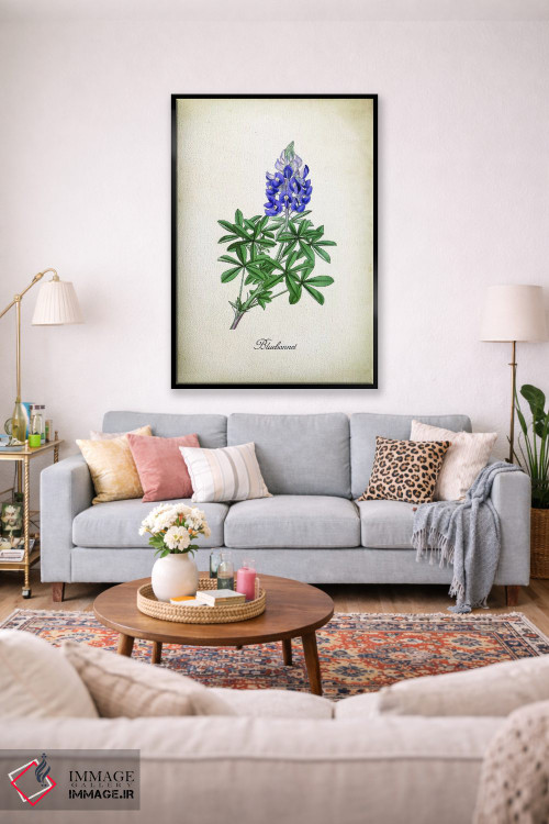 تابلو دکوراتیو گل بلو بونت اثر پتنت پرینت استور - D2B