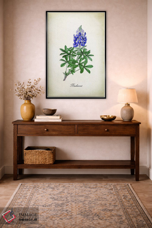تابلو دکوراتیو گل بلو بونت اثر پتنت پرینت استور - D4B