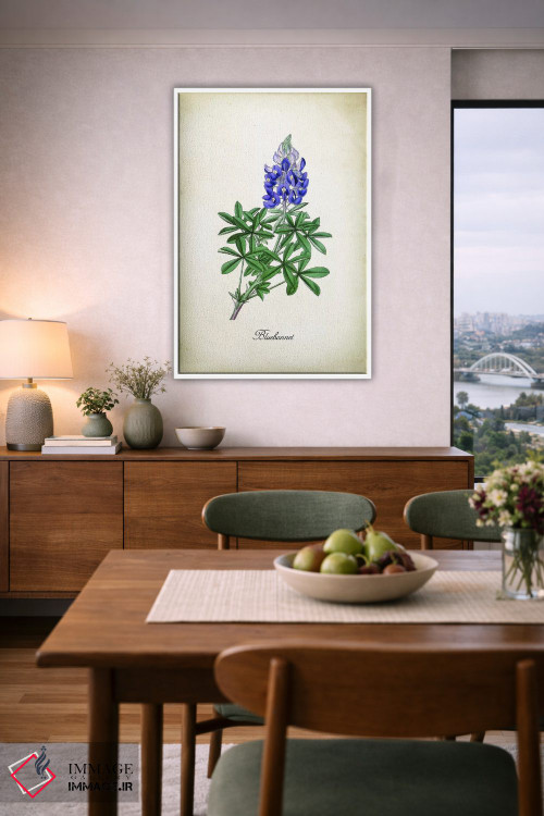 تابلو دکوراتیو گل بلو بونت اثر پتنت پرینت استور - D5W