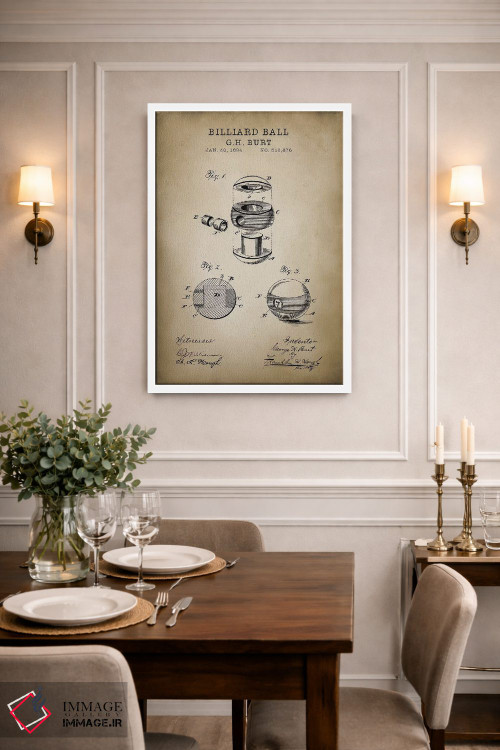 تابلو دکوراتیو بیلیارد V اثر پتنت پرینت استور - D1W
