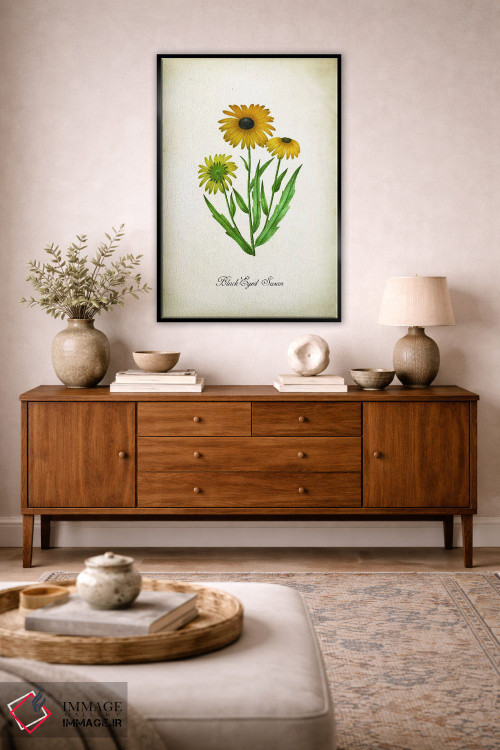 تابلو دکوراتیو گل بلک آید سوزان اثر پتنت پرینت استور - D5B