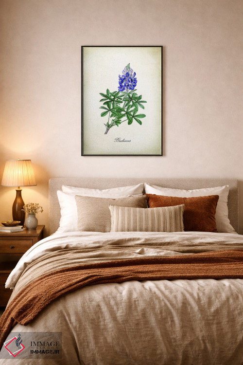 تابلو دکوراتیو گل بلو بونت اثر پتنت پرینت استور - D6B