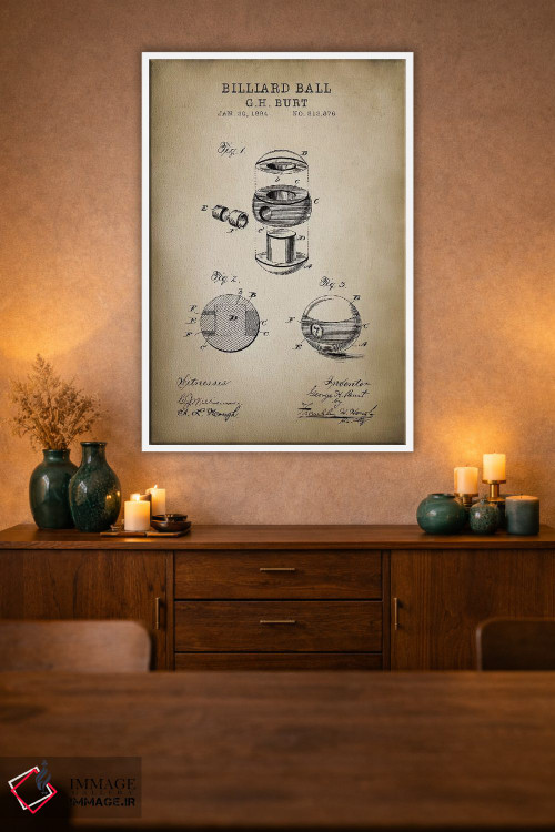 تابلو دکوراتیو بیلیارد V اثر پتنت پرینت استور - D2W
