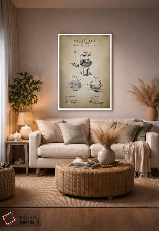 تابلو دکوراتیو بیلیارد V اثر پتنت پرینت استور - D4W