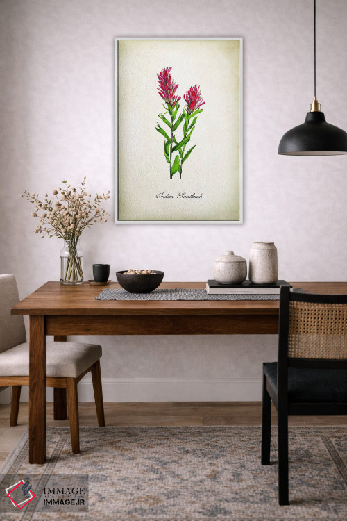 تابلو دکوراتیو گل ایندیان پینتبراش اثر پتنت پرینت استور - D2W