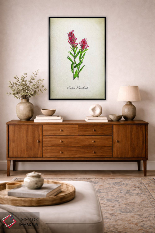 تابلو دکوراتیو گل ایندیان پینتبراش اثر پتنت پرینت استور - D4B