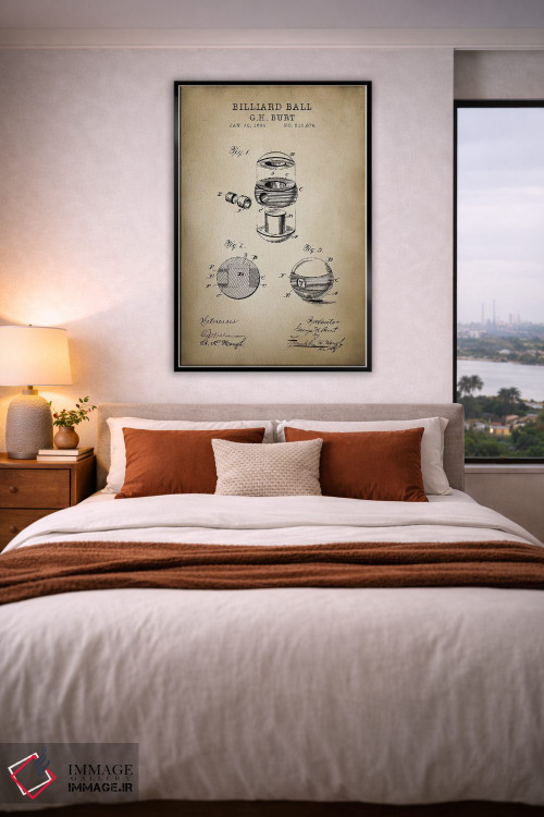 تابلو دکوراتیو بیلیارد V اثر پتنت پرینت استور - D6B