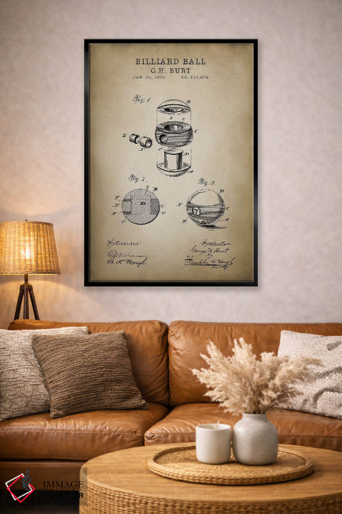 تابلو دکوراتیو بیلیارد V اثر پتنت پرینت استور - D5B