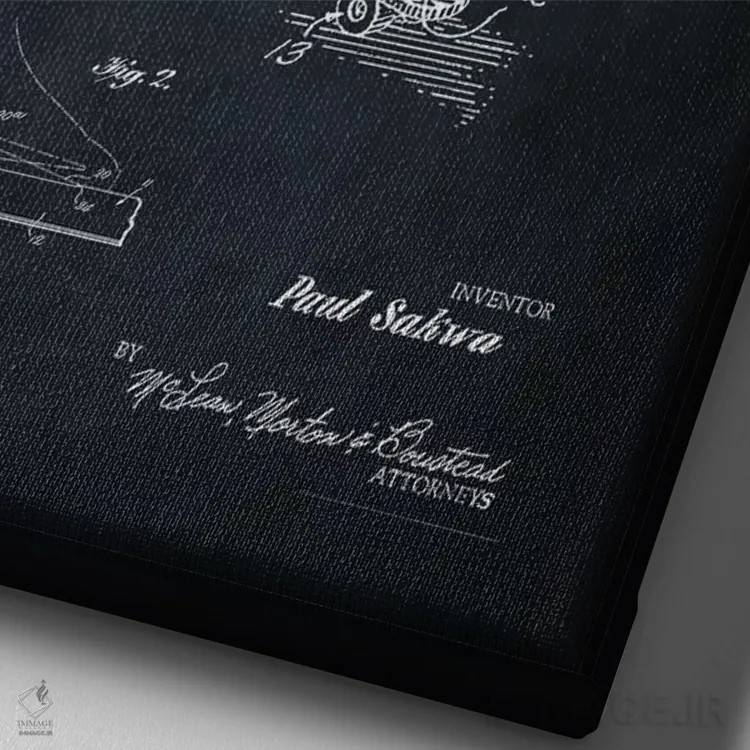 تابلو دکوراتیو ترمز اسکیت برد، سیاه اثر پتنت پرینت استور - نمای نزدیک بافت بوم