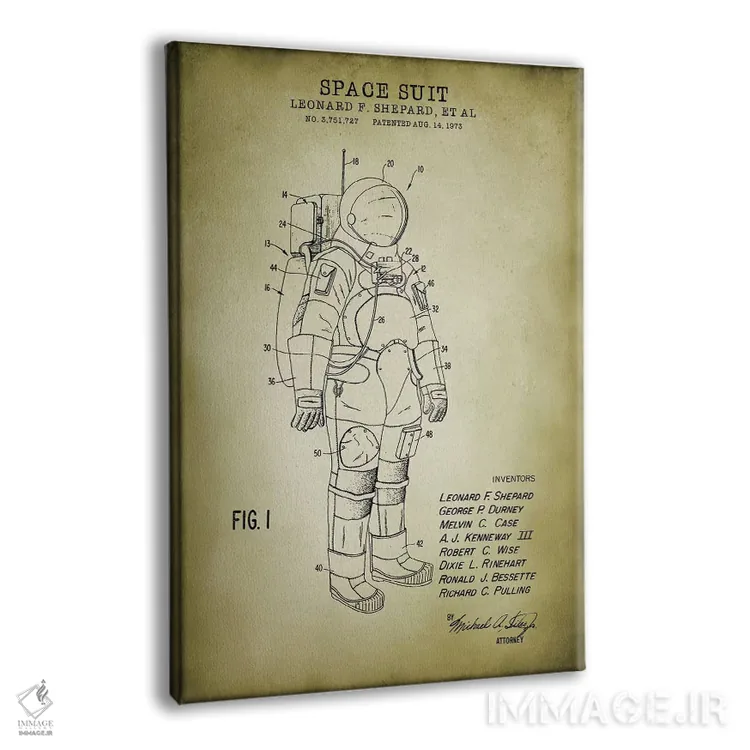 تابلو دکوراتیو لباس فضانوردی I اثر پتنت پرینت استور - نمای پرسپکتیو محصول