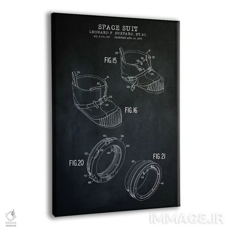 تابلو دکوراتیو لباس فضانوردی IV اثر پتنت پرینت استور - نمای پرسپکتیو محصول
