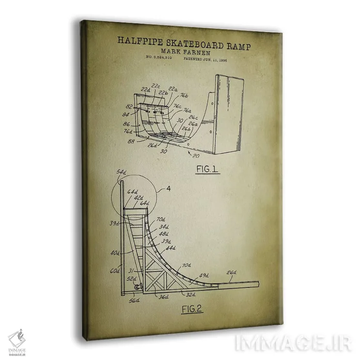 تابلو دکوراتیو رامپ اسکیت برد اثر پتنت پرینت استور - نمای پرسپکتیو محصول