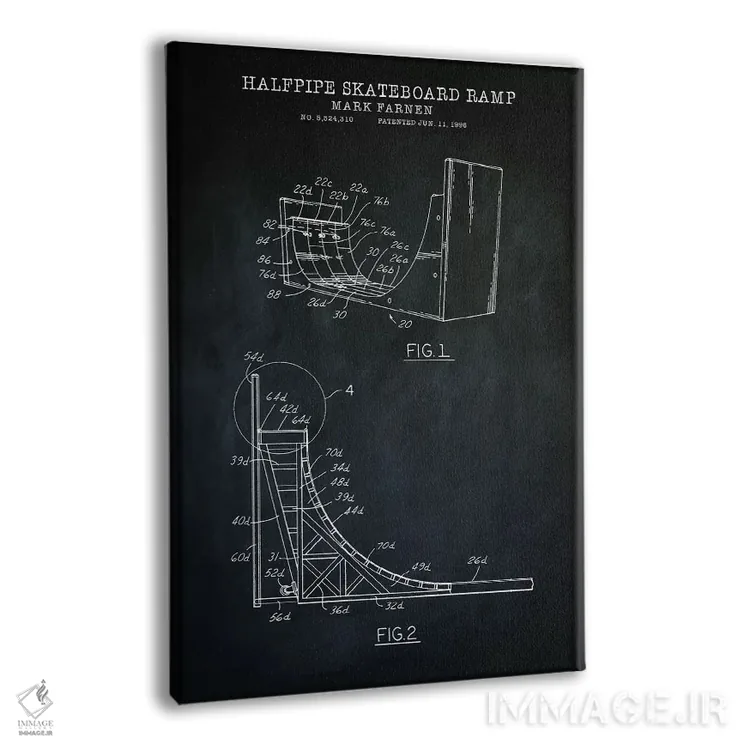 تابلو دکوراتیو رامپ اسکیت برد، سیاه اثر پتنت پرینت استور - نمای پرسپکتیو محصول