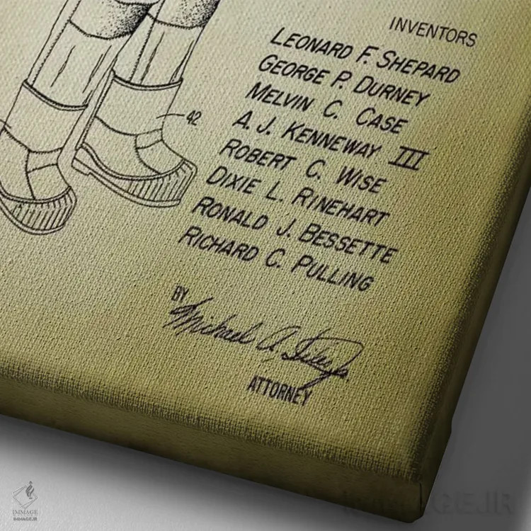 تابلو دکوراتیو لباس فضانوردی I اثر پتنت پرینت استور - نمای نزدیک بافت بوم