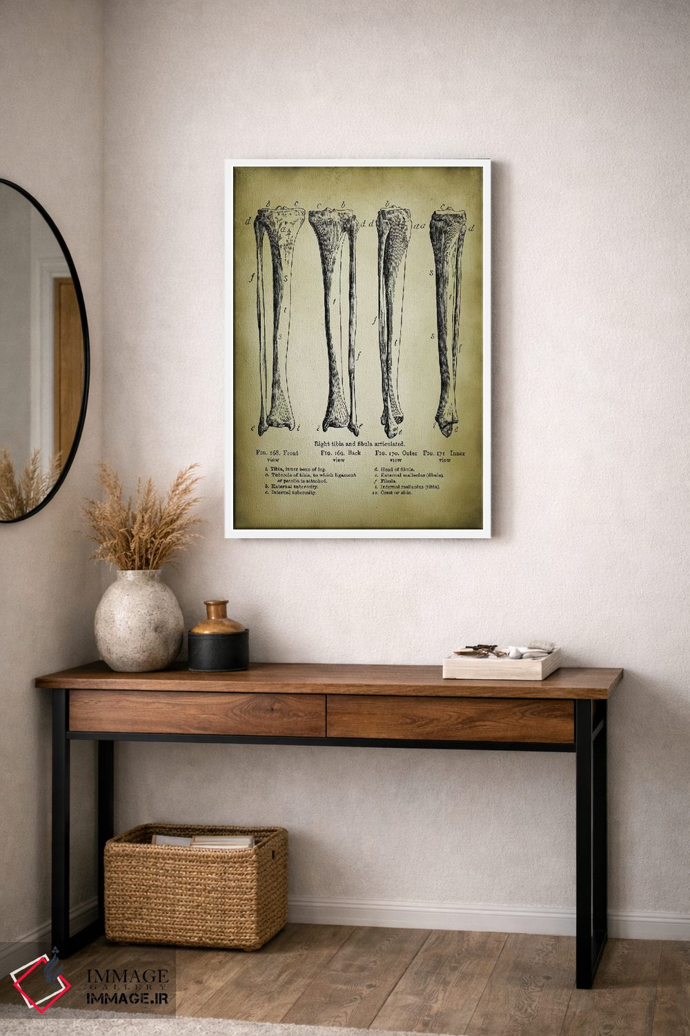 تابلو دکوراتیو استخوان های پا اثر پتنت پرینت استور - D4W