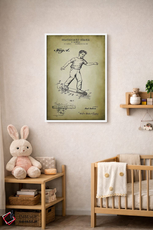 تابلو دکوراتیو ترمز اسکیت برد اثر پتنت پرینت استور - D3W
