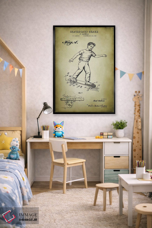 تابلو دکوراتیو ترمز اسکیت برد اثر پتنت پرینت استور - D2B