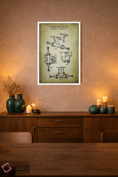 تابلو دکوراتیو شاسی اسکیت برد اثر پتنت پرینت استور - D1W