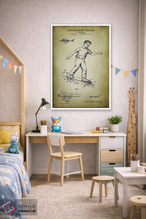 تابلو دکوراتیو ترمز اسکیت برد اثر پتنت پرینت استور - D1W