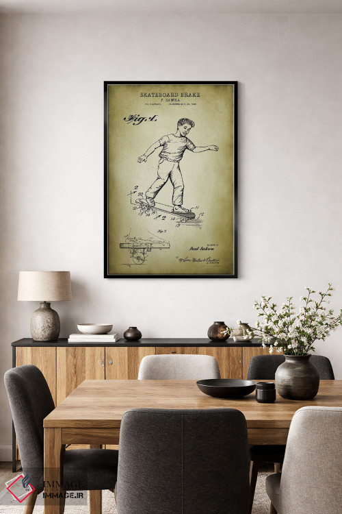 تابلو دکوراتیو ترمز اسکیت برد اثر پتنت پرینت استور - D5B