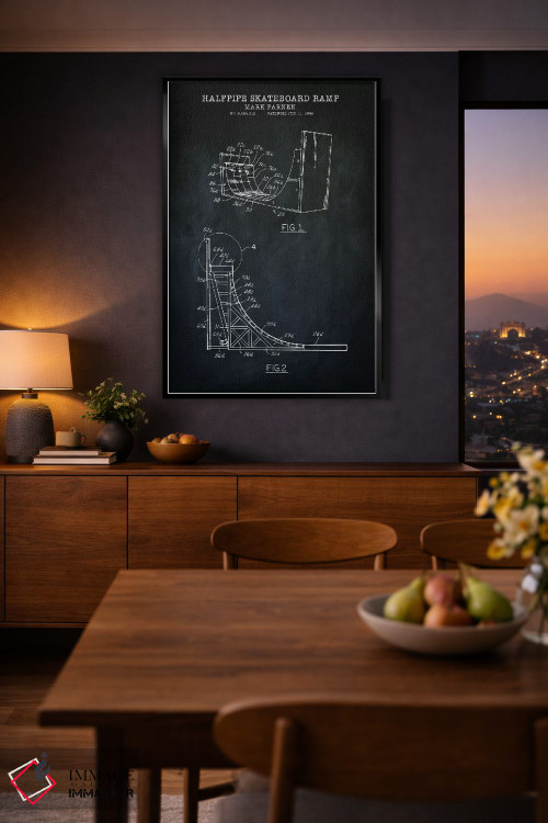 تابلو دکوراتیو رامپ اسکیت برد، سیاه اثر پتنت پرینت استور - D2B