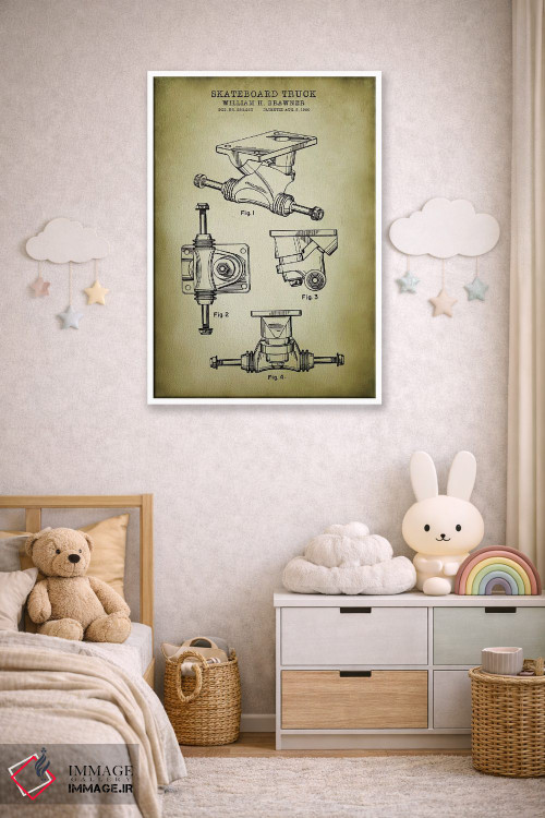 تابلو دکوراتیو شاسی اسکیت برد اثر پتنت پرینت استور - D4W