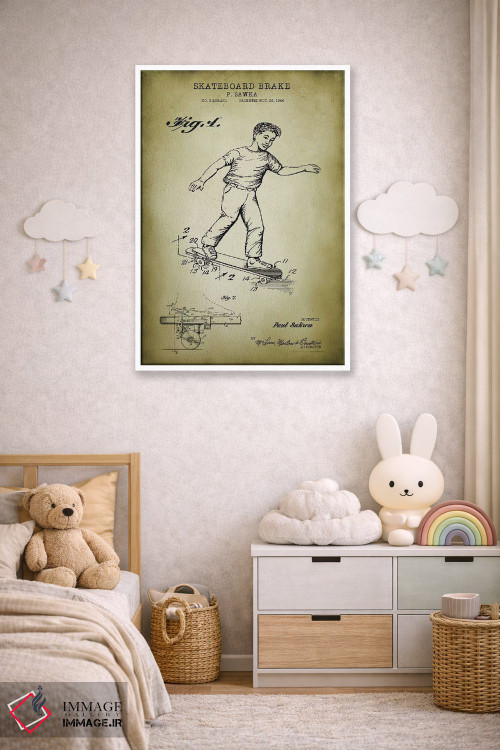 تابلو دکوراتیو ترمز اسکیت برد اثر پتنت پرینت استور - D4W