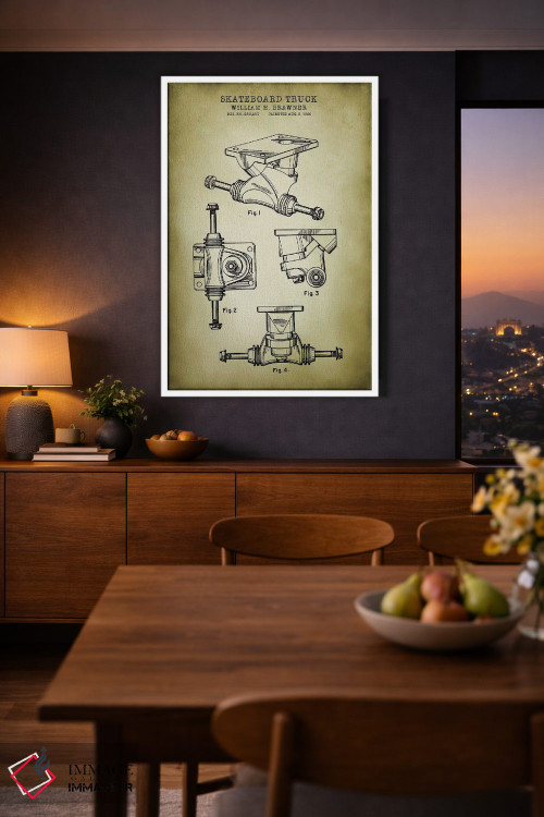 تابلو دکوراتیو شاسی اسکیت برد اثر پتنت پرینت استور - D3W