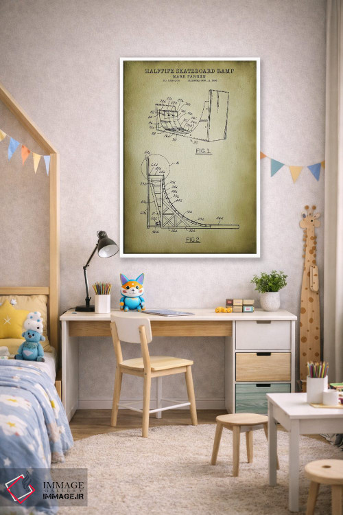 تابلو دکوراتیو رامپ اسکیت برد اثر پتنت پرینت استور - D1W