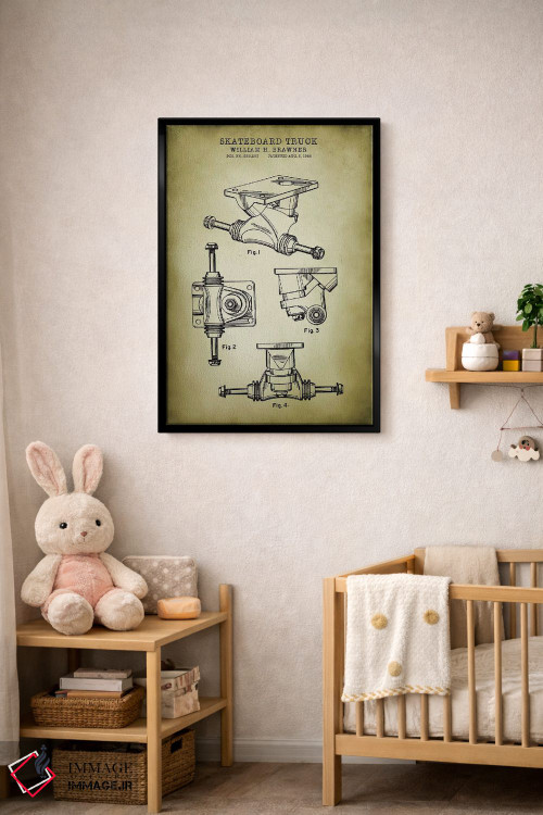 تابلو دکوراتیو شاسی اسکیت برد اثر پتنت پرینت استور - D5B