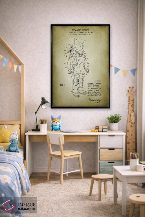 تابلو دکوراتیو لباس فضانوردی I اثر پتنت پرینت استور - D3B
