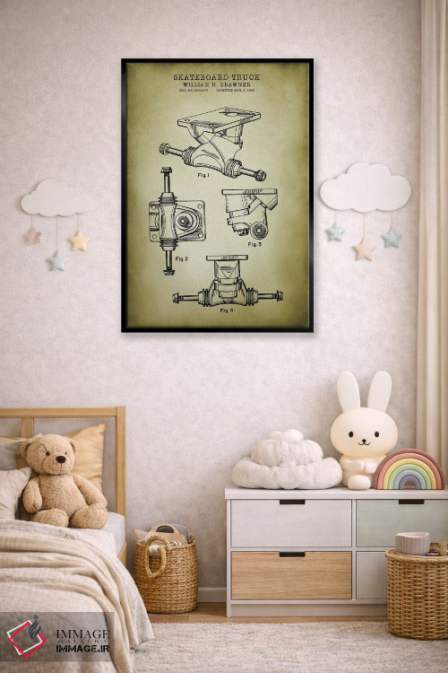 تابلو دکوراتیو شاسی اسکیت برد اثر پتنت پرینت استور - D6B