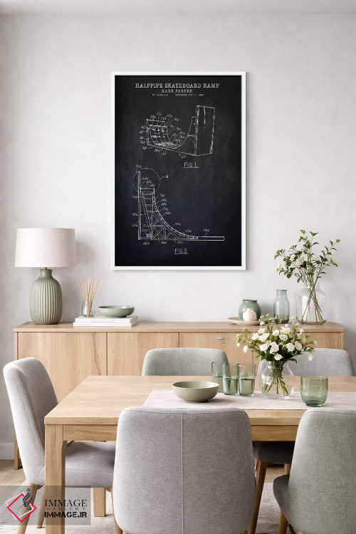 تابلو دکوراتیو رامپ اسکیت برد، سیاه اثر پتنت پرینت استور - D5W
