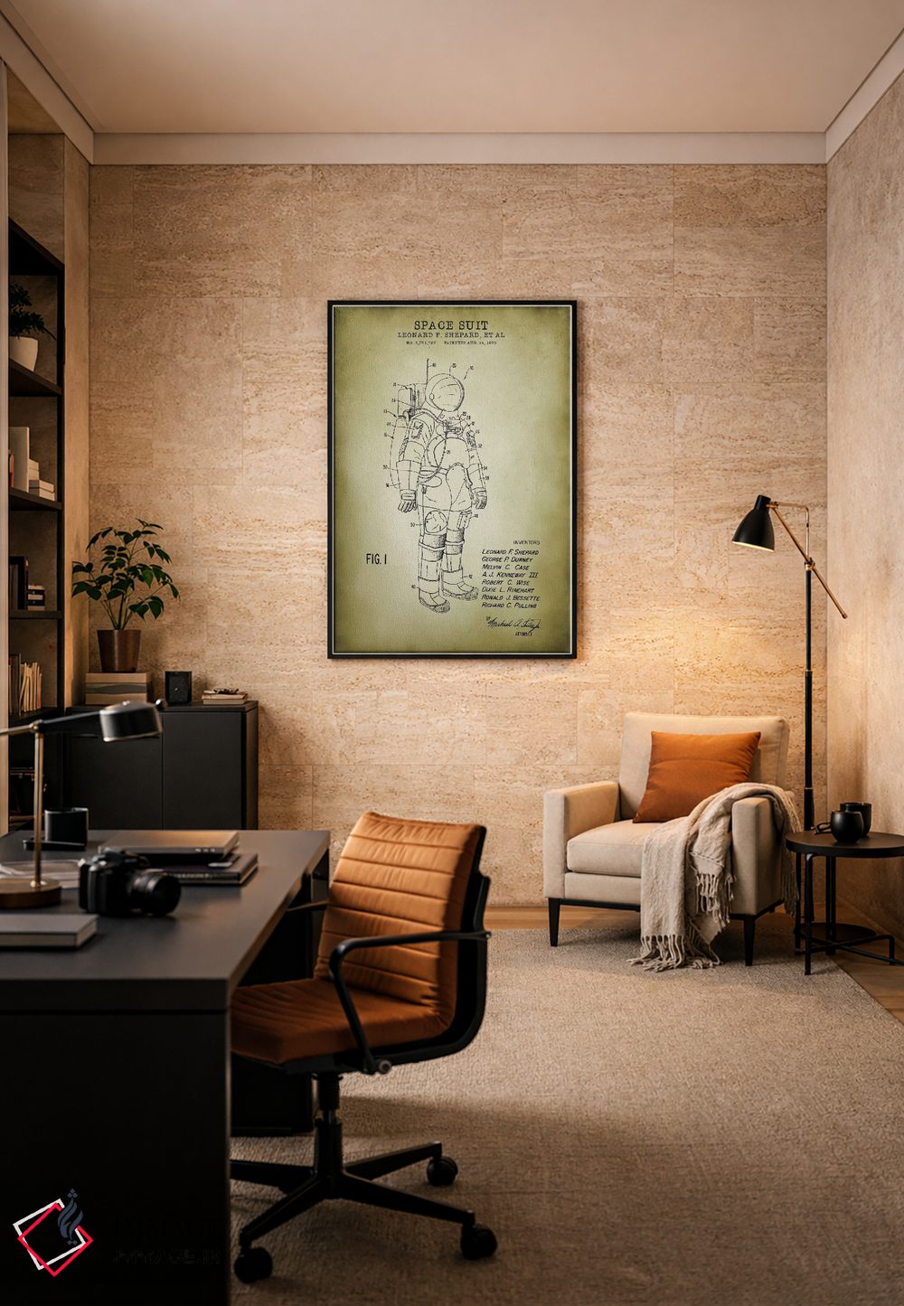تابلو دکوراتیو لباس فضانوردی I اثر پتنت پرینت استور - D6B