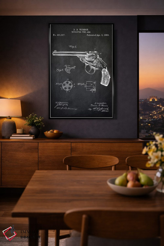 تابلو دکوراتیو هفت تیر D.B. Wesson I اثر پتنت پرینت استور - D2B