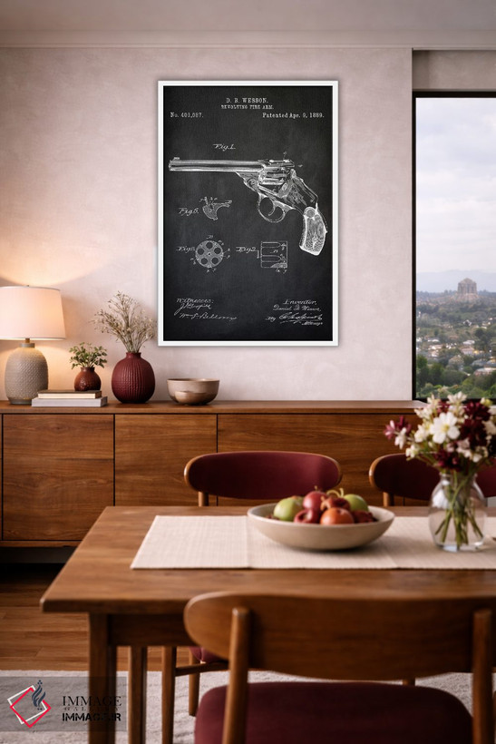 تابلو دکوراتیو هفت تیر D.B. Wesson I اثر پتنت پرینت استور - D3W