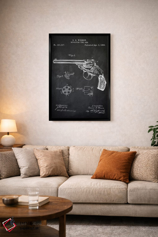 تابلو دکوراتیو هفت تیر D.B. Wesson I اثر پتنت پرینت استور - D4B