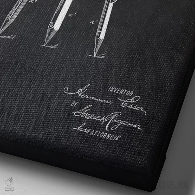 تابلو دکوراتیو سه پایه توسعه، سیاه اثر پتنت پرینت استور - نمای نزدیک بافت بوم