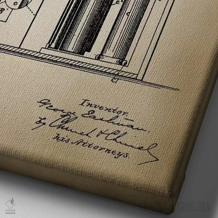 تابلو دکوراتیو دوربین ایستمن، بژ اثر پتنت پرینت استور - نمای نزدیک بافت بوم