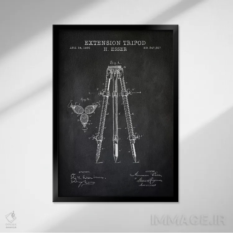 تابلو دکوراتیو سه پایه توسعه، سیاه اثر پتنت پرینت استور - نمای قابدار مشکی