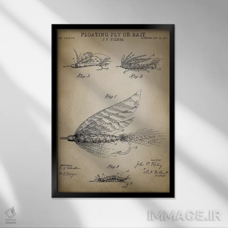 تابلو دکوراتیو مگس شناور اثر پتنت پرینت استور - نمای قابدار مشکی