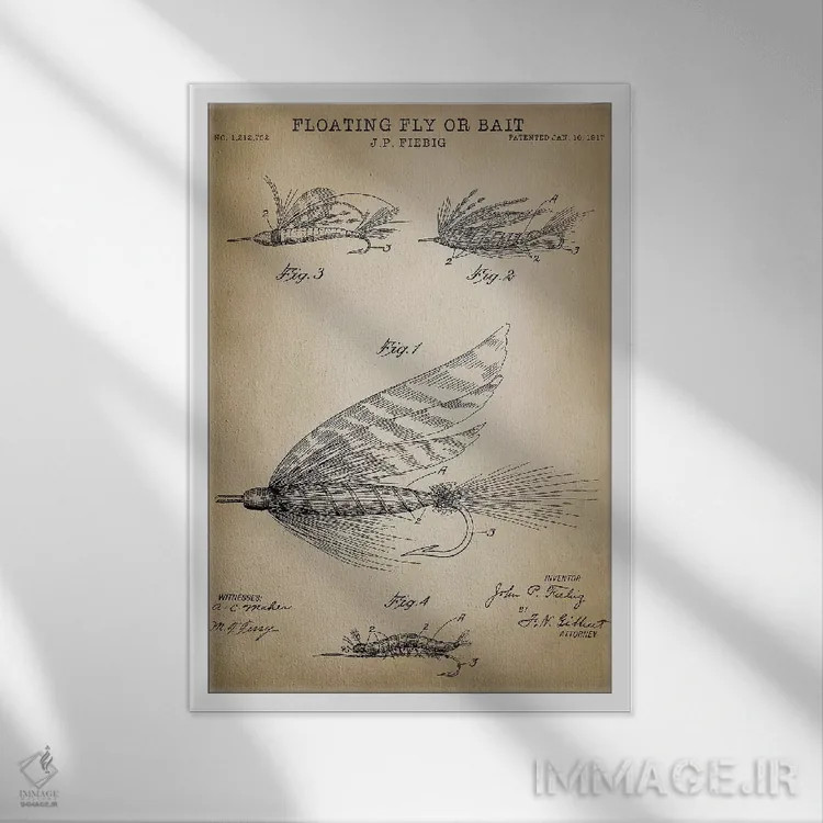 تابلو دکوراتیو مگس شناور اثر پتنت پرینت استور - نمای قابدار سفید