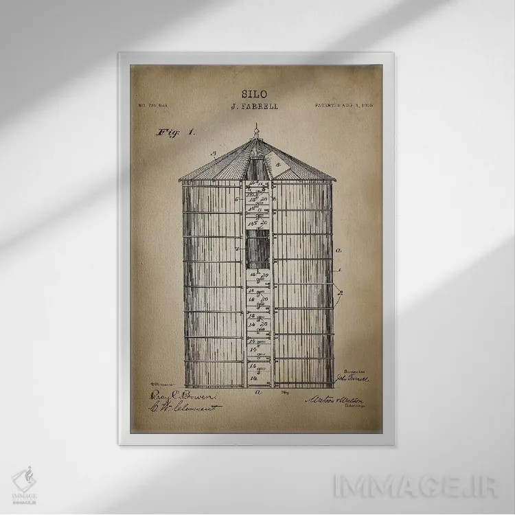 تابلو مدرن مزرعه V اثر پتنت پرینت استور - نمای قابدار سفید