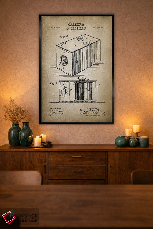 تابلو دکوراتیو دوربین ایستمن، بژ اثر پتنت پرینت استور - D2B